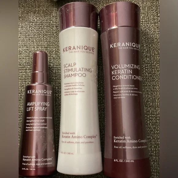 KERANIQUE Scalp Stimulating Shampoo, Volumizing Conditioner & Lift Spray NEW!